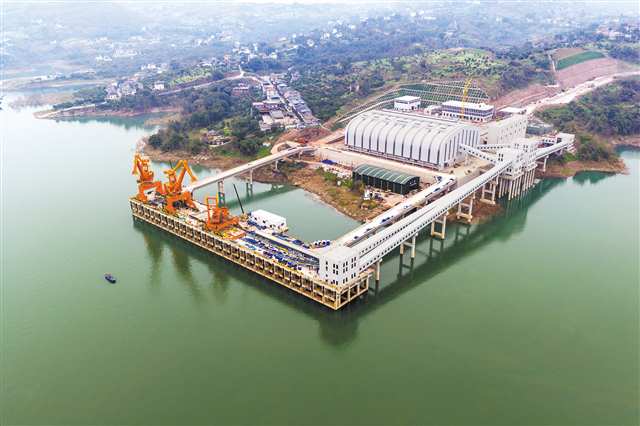 2月5日，涪陵區清溪港即將完成土建施工（無人機照片）。記者 張春曉 攝/視覺重慶