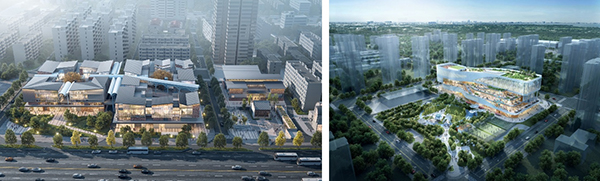 第三方管理输出项目——(左)碧湘楚巷(长沙)、(右)壹为邻(武汉)效果图。凯德投资(中国)供图