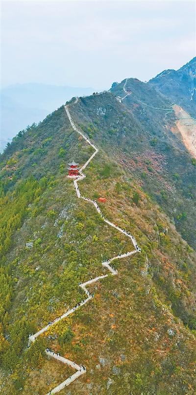 巫山三峡龙脊步道上游人众多。 巫山县委宣传部供图