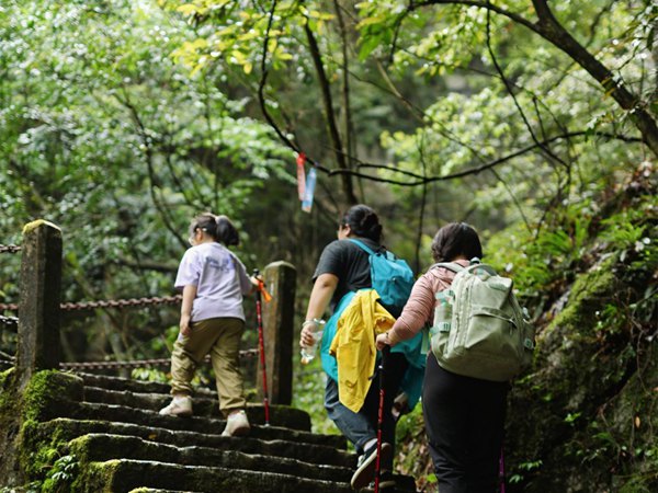 亲子徒步金佛天梯登山步道。景区供图