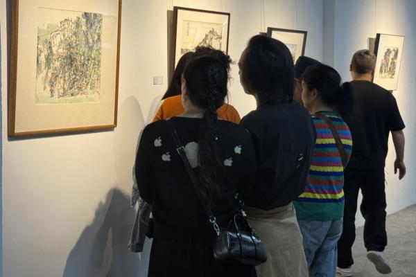 市民看展。花溪街道供圖