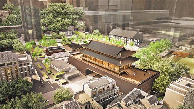 老鼓楼衙署遗址公园效果图。（受访者供图）