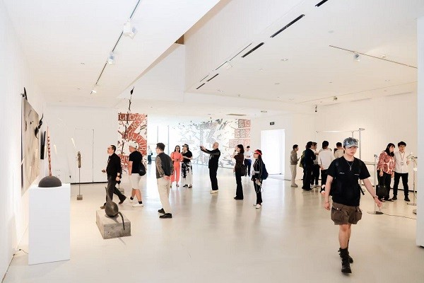 市民观看展览。四川美术学院供图