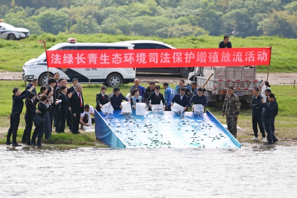 增殖放流活动现场。尚博摄