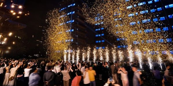 观宸灯光秀点亮夜空 超两百位业主见证