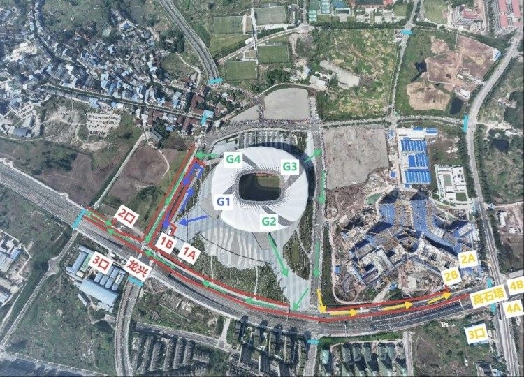 轨道4号线龙兴站散场进站指引图