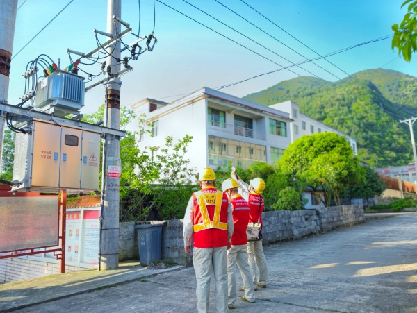 国网丰都供电公司员工在香葱基地开展线路巡视、红外测温工作。蔡金林摄