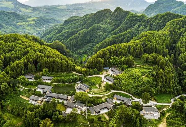 绿树环绕的古村落。黔江区委宣传部供图