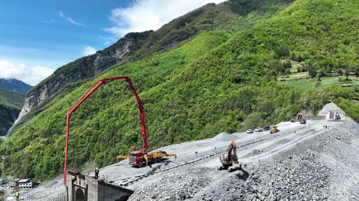 庙堂水库正在火热建设。
