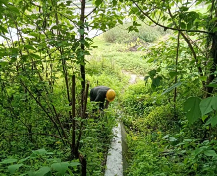 山体排水沟。科学城城建集团供图