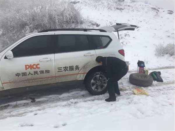张友军奔波在农险查勘的一线。人保财险重庆分公司供图