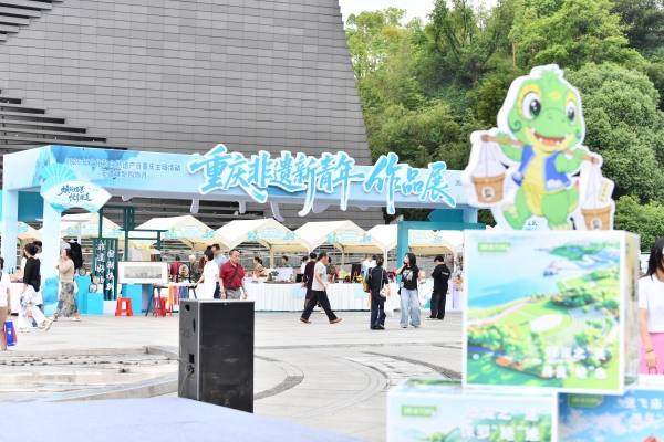 重庆非遗新青年作品展前吸引大量市民游客。主办方供图
