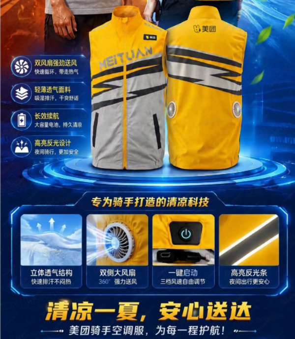 美團騎手空調服設計圖。受訪者供圖