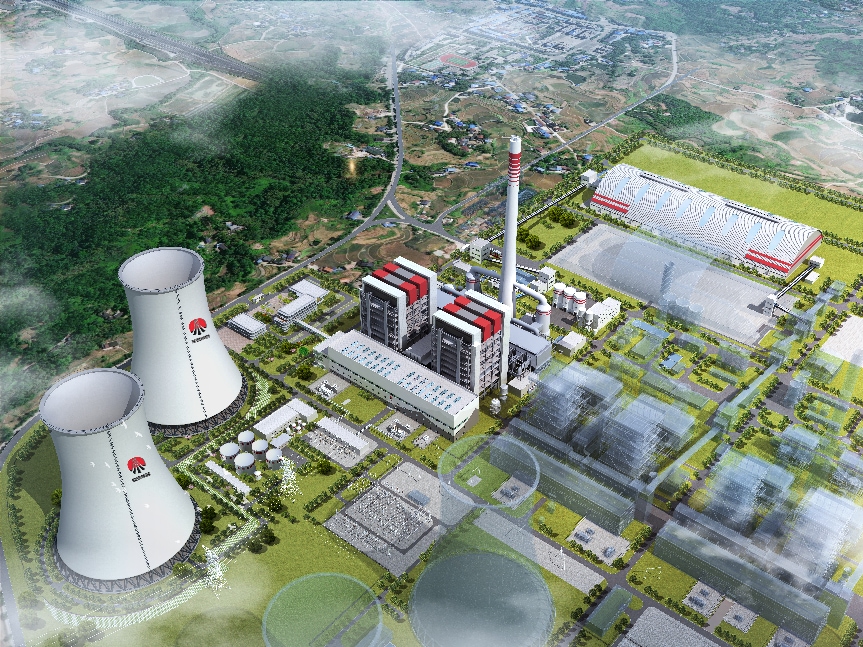 合川陕煤电力清洁煤电扩建项目效果图。重庆市规划和自然资源局供图