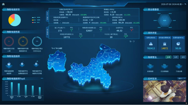 重庆市“特种设备智慧监控平台”。中国联通重庆市分公司供图