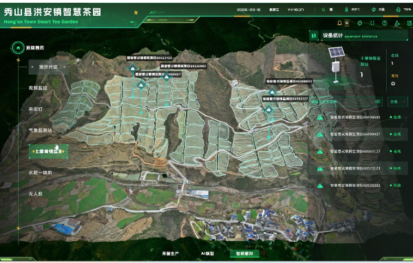 秀山智慧茶園平台土壤墒情監測功能展示。重慶電信供圖