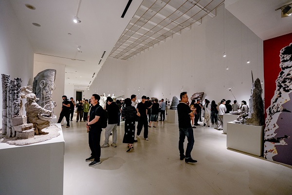市民观看展览。四川美术学院供图